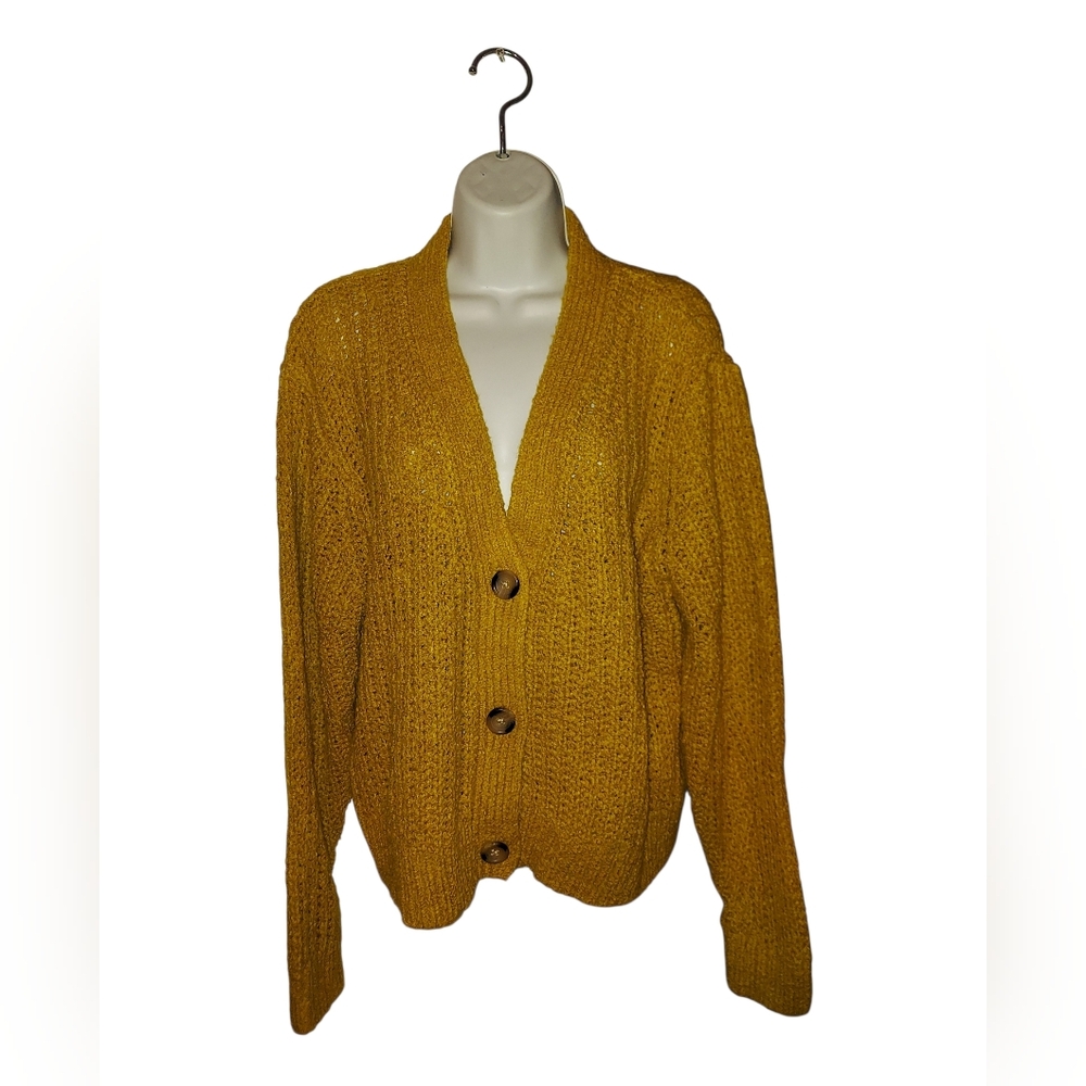 Elizabeth and James Mustard Yellow Chunky Knit Cardigan